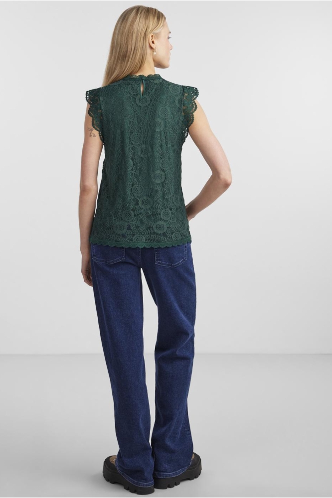 PCOLLINE SL LACE TOP NOOS 17120454 Trekking Green